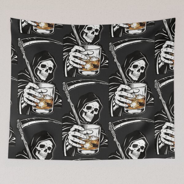 Item preview, Funny Grim Reaper Whiskey Phone Case designed and sold by GodsMonsterss.