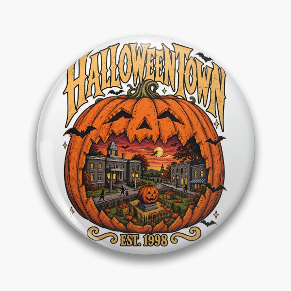 Item preview, Halloweentown Est 1998 Carved Pumpkin Vintage Town Art designed and sold by DesignArtist.ia.