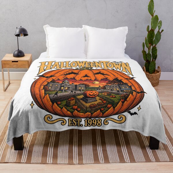 Item preview, Halloweentown Est 1998 Carved Pumpkin Vintage Town Art designed and sold by DesignArtist.ia.