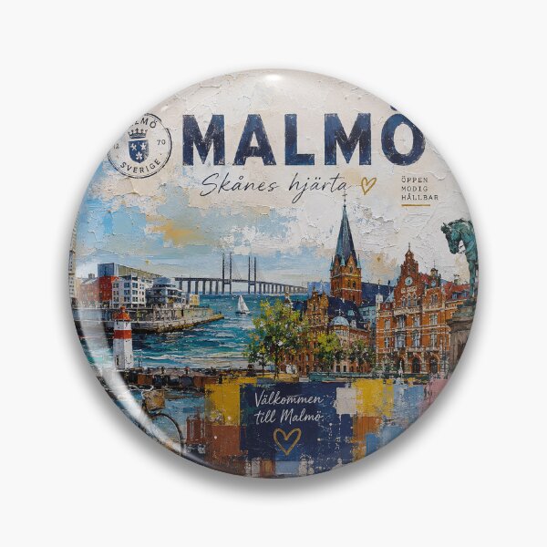 Item preview, Malmö Postcard painting, Sweden – A Beautiful city in Europe. designed and sold by GalleryKauffeld.