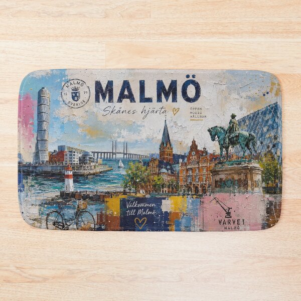 Item preview, Malmö Postcard painting, Sweden – A Beautiful city in Europe. designed and sold by GalleryKauffeld.
