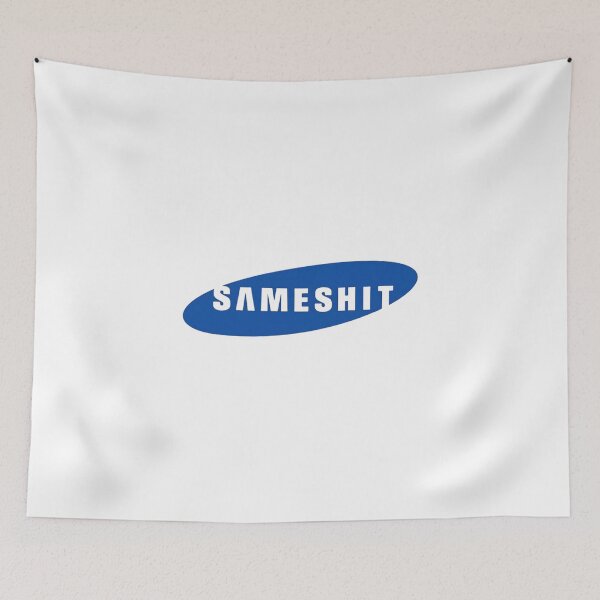 Item preview, SameShit Tech Parody Artwork | Blue Oval Corporate Satire Print | Funny Geek designed and sold by MusixMerch.