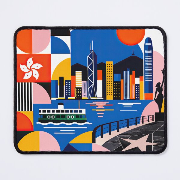 Item preview, Colorful geometric poster illustration of Hong Kong featuring designed and sold by ckybe.