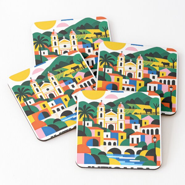 Item preview, Colorful geometric illustration of Juticalpa, Honduras, featurin designed and sold by ckybe.