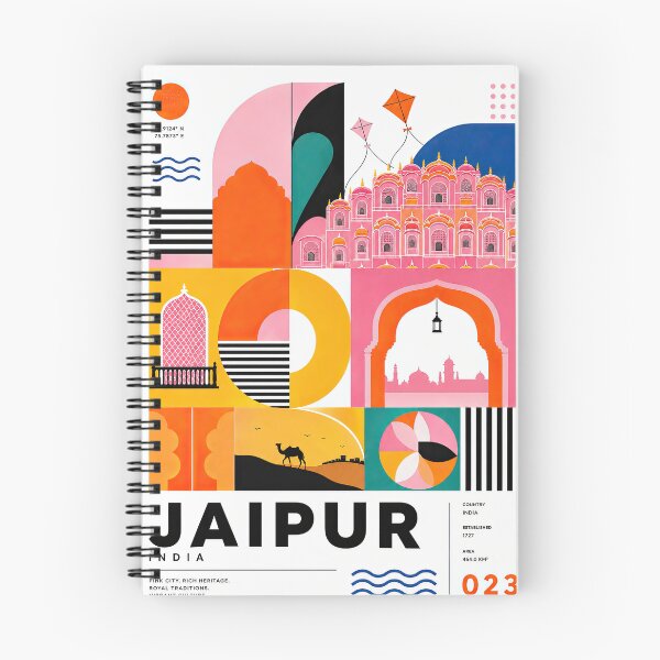 Item preview, Colorful Jaipur travel poster featuring geometric architecture, designed and sold by ckybe.