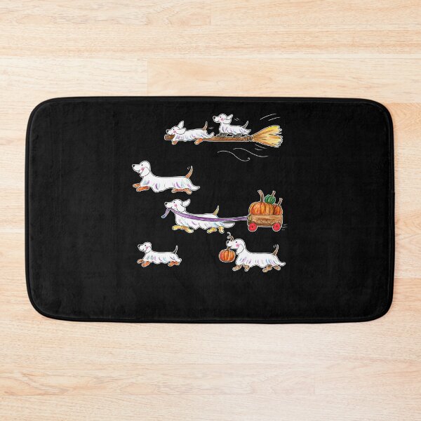Item preview,  Halloween Dachshund Dogs Flying On Broom Pumpkin Wagon designed and sold by NancyxEasSHOP.