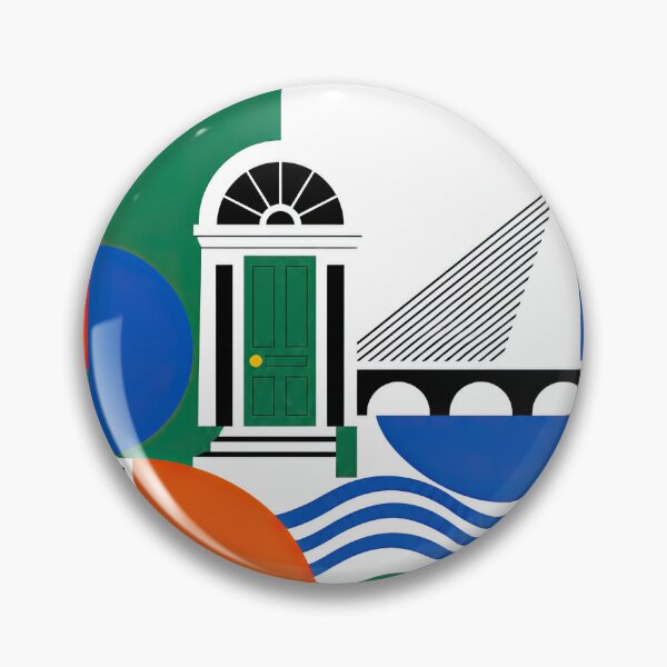 Item preview, Modern geometric Dublin Ireland poster featuring colorful abstra designed and sold by ckybe.