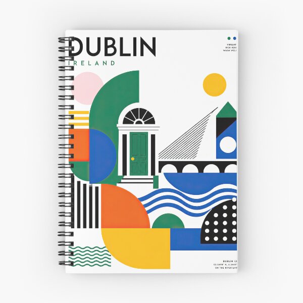 Item preview, Modern geometric Dublin Ireland poster featuring colorful abstra designed and sold by ckybe.