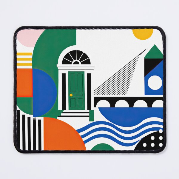 Item preview, Modern geometric Dublin Ireland poster featuring colorful abstra designed and sold by ckybe.