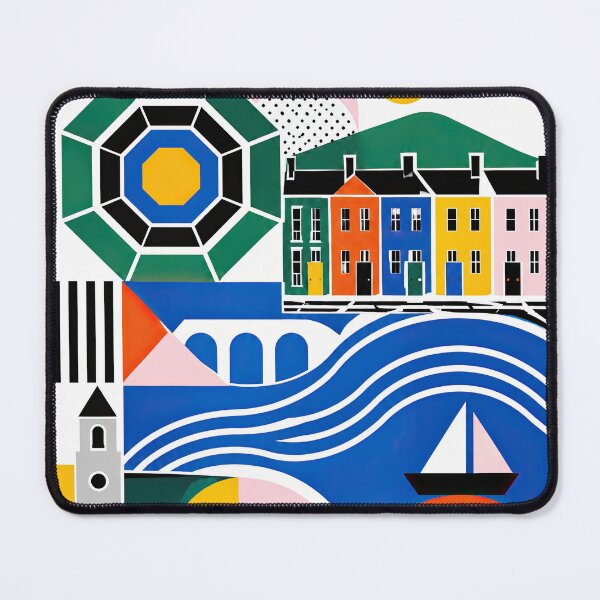 Item preview, Colorful Westport Ireland travel poster featuring seaside villag designed and sold by ckybe.