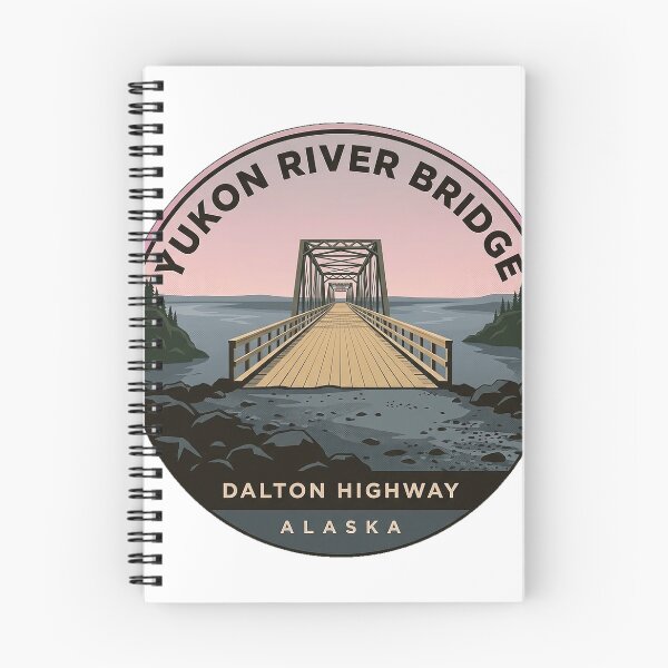 Item preview, Yukon River Bridge Arctic Circle Alaska Round Sticker designed and sold by DetourDgn.