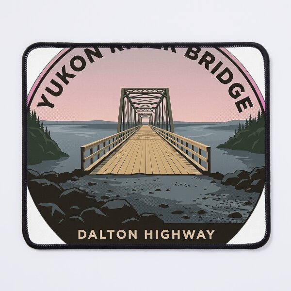 Item preview, Yukon River Bridge Arctic Circle Alaska Round Sticker designed and sold by DetourDgn.