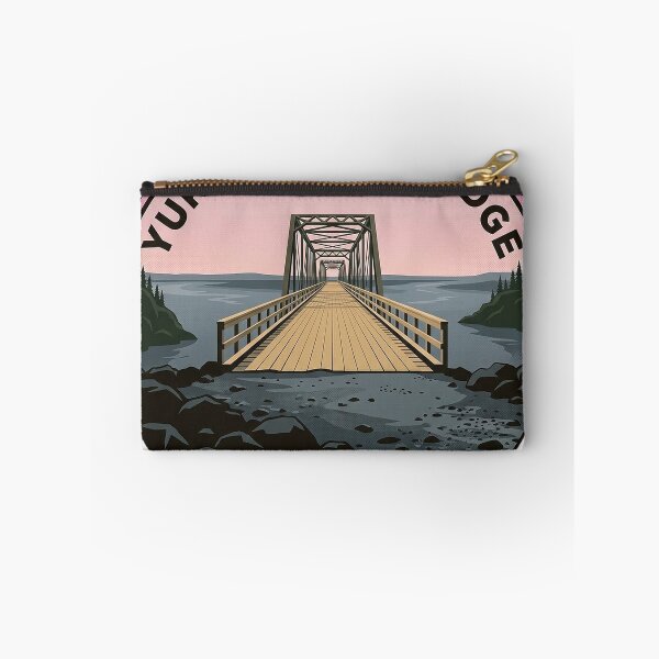 Item preview, Yukon River Bridge Arctic Circle Alaska Round Sticker designed and sold by DetourDgn.