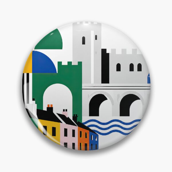 Item preview, Colorful geometric poster depicting Kilkenny, Ireland, with hist designed and sold by ckybe.
