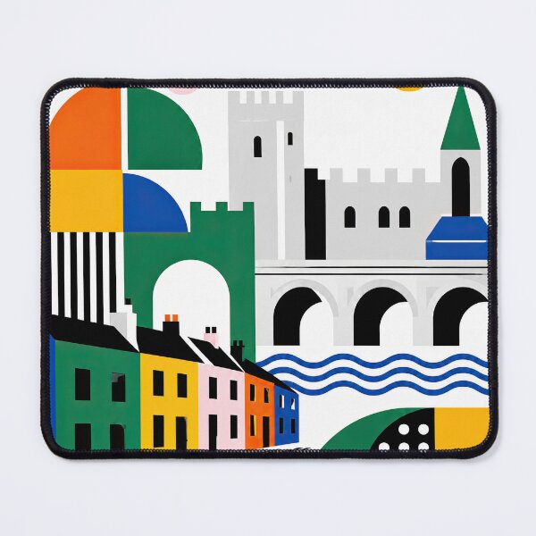 Item preview, Colorful geometric poster depicting Kilkenny, Ireland, with hist designed and sold by ckybe.