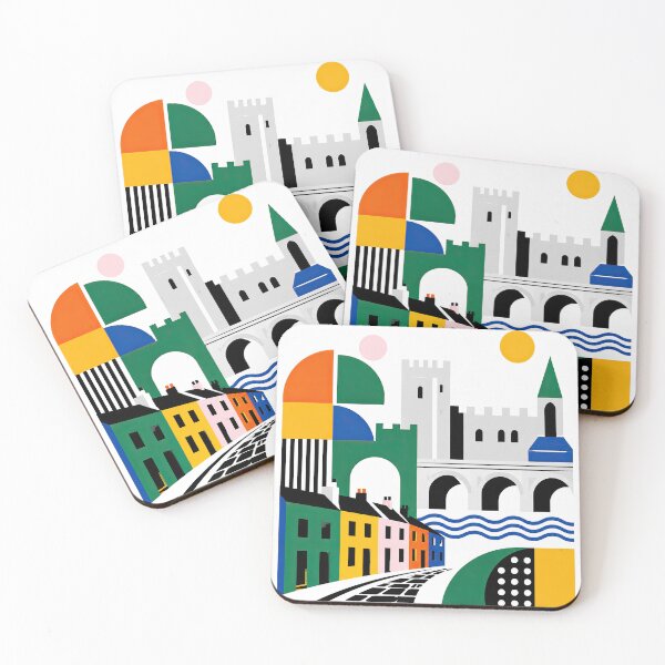 Item preview, Colorful geometric poster depicting Kilkenny, Ireland, with hist designed and sold by ckybe.