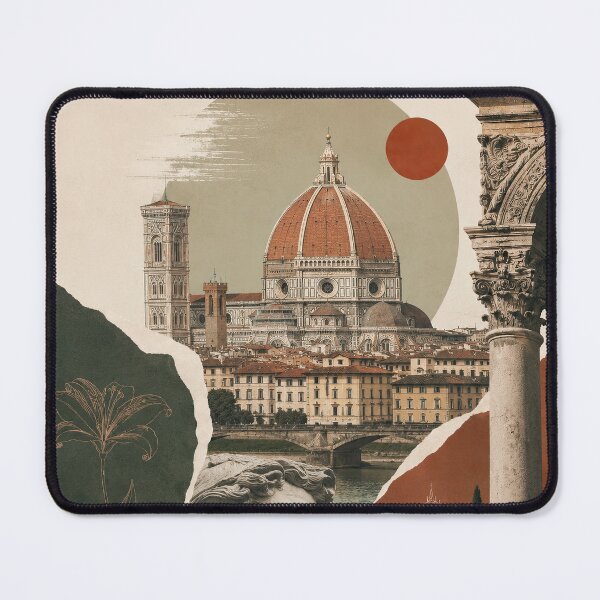 Item preview, Vintage-inspired Florence Italy travel collage featuring the Duo designed and sold by ckybe.