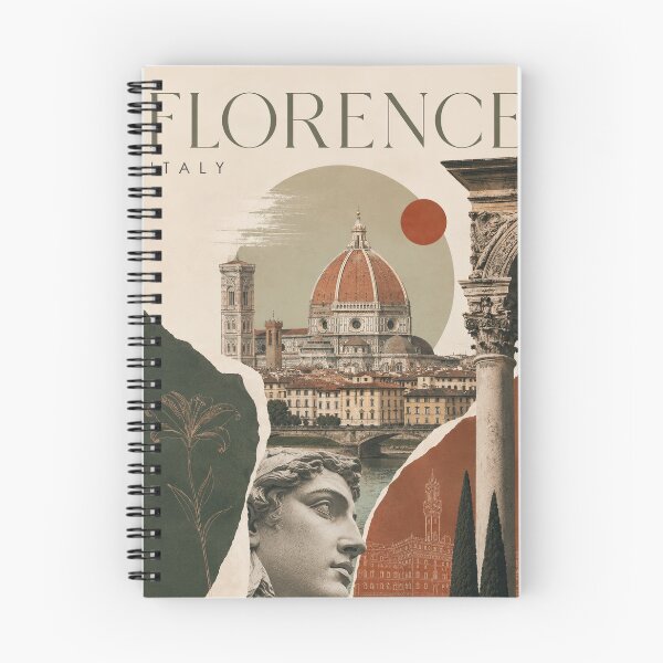 Item preview, Vintage-inspired Florence Italy travel collage featuring the Duo designed and sold by ckybe.
