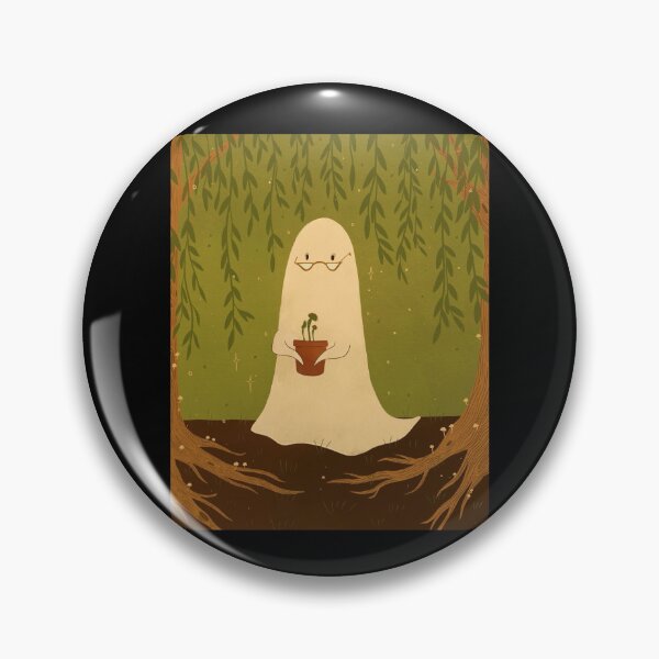 Item preview,  Ghost With Glasses Holding Potted Plant In Forest designed and sold by NancyxEasSHOP.