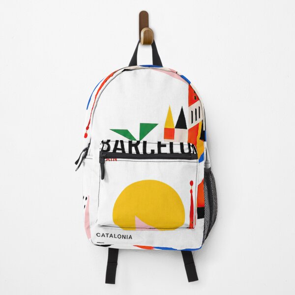Item preview, Colorful geometric Barcelona travel poster featuring stylized ar designed and sold by ckybe.