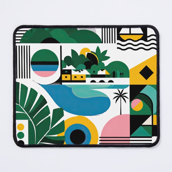Item preview, Colorful geometric travel poster celebrating Port Antonio, Jamai designed and sold by ckybe.