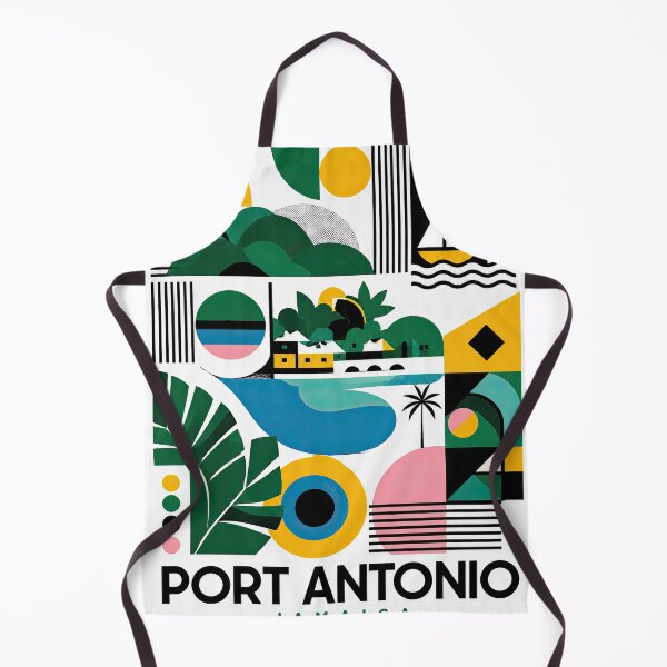 Item preview, Colorful geometric travel poster celebrating Port Antonio, Jamai designed and sold by ckybe.