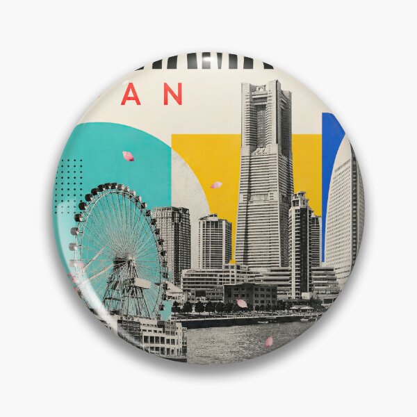 Item preview, Yokohama Japan travel collage featuring waterfront skyline, Ferr designed and sold by ckybe.
