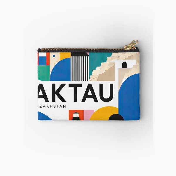 Item preview, Geometric poster featuring Aktau, Kazakhstan, with stylized coas designed and sold by ckybe.