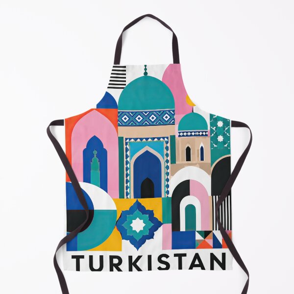 Item preview, Colorful geometric illustration of Turkistan landmarks and ornam designed and sold by ckybe.