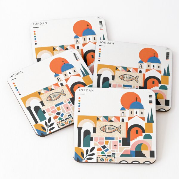 Item preview, Geometric poster collage inspired by Madaba, Jordan, featuring designed and sold by ckybe.