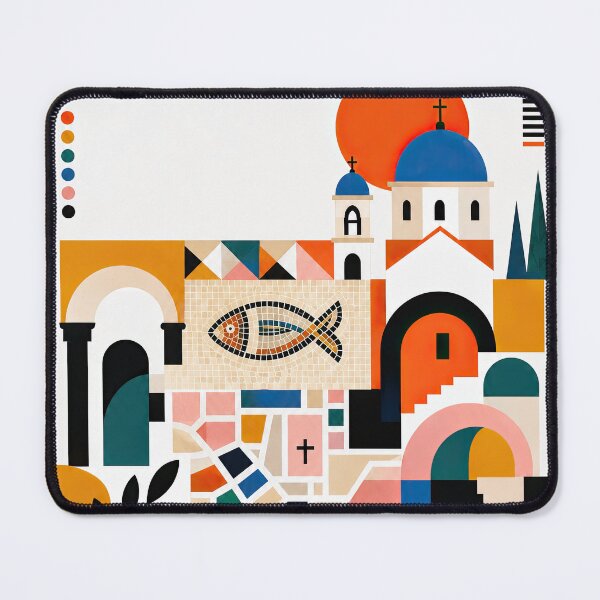 Item preview, Geometric poster collage inspired by Madaba, Jordan, featuring designed and sold by ckybe.
