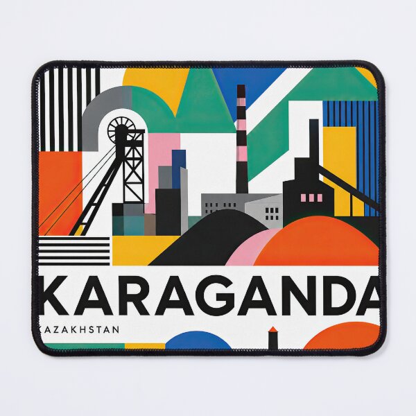 Item preview, Geometric poster illustration of Karaganda, Kazakhstan featuring designed and sold by ckybe.