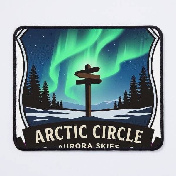 Item preview, Arctic Circle Alaska Aurora Night Crest Sticker designed and sold by DetourDgn.
