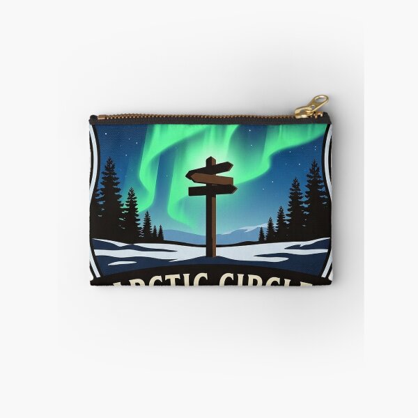 Item preview, Arctic Circle Alaska Aurora Night Crest Sticker designed and sold by DetourDgn.