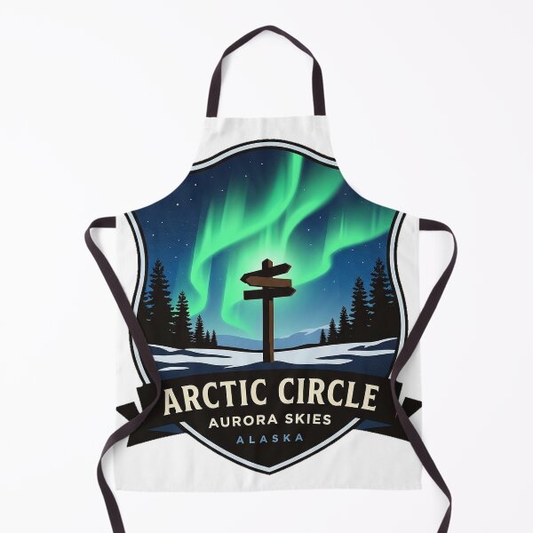 Item preview, Arctic Circle Alaska Aurora Night Crest Sticker designed and sold by DetourDgn.