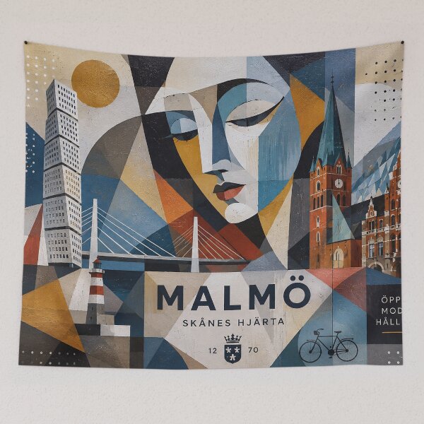 Item preview, Malmö Postcard artwork, Sweden – A Beautiful city in Europe. designed and sold by GalleryKauffeld.