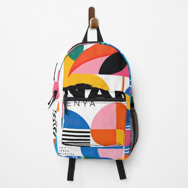 Item preview, Colorful geometric poster featuring pink flamingos, an African designed and sold by ckybe.
