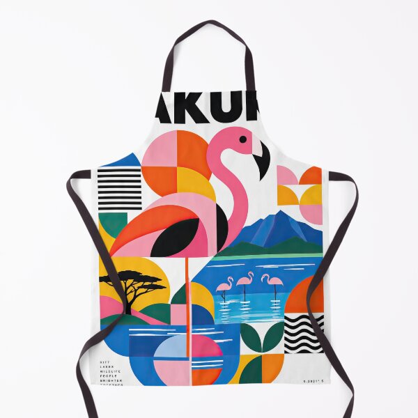 Item preview, Colorful geometric poster featuring pink flamingos, an African designed and sold by ckybe.