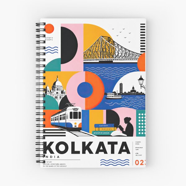 Item preview, Illustrated Kolkata travel poster featuring the Howrah Bridge, designed and sold by ckybe.