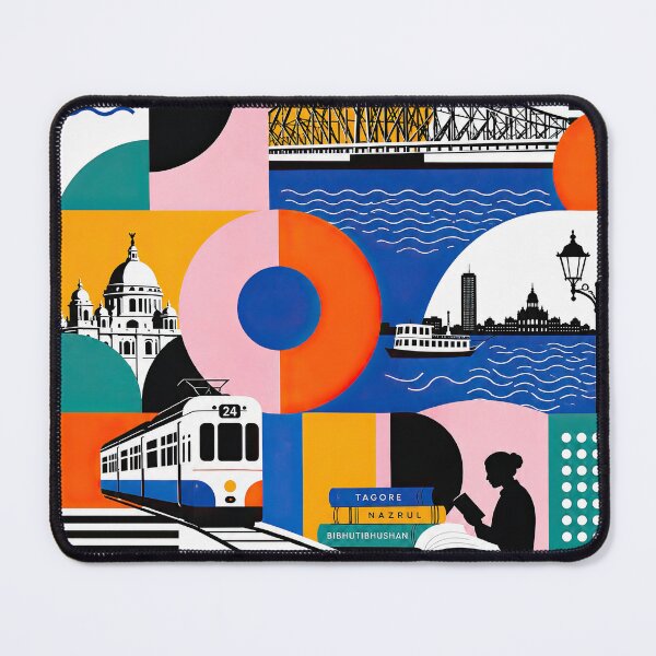 Item preview, Illustrated Kolkata travel poster featuring the Howrah Bridge, designed and sold by ckybe.
