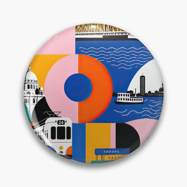 Item preview, Illustrated Kolkata travel poster featuring the Howrah Bridge, designed and sold by ckybe.