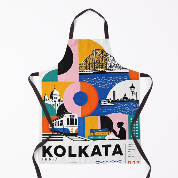 Item preview, Illustrated Kolkata travel poster featuring the Howrah Bridge, designed and sold by ckybe.