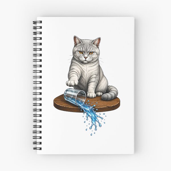 Item preview, Naughty Cat Spilled Water Glass Art designed and sold by Old's Cool Cat Studio.