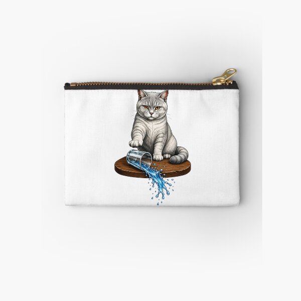 Item preview, Naughty Cat Spilled Water Glass Art designed and sold by Old's Cool Cat Studio.