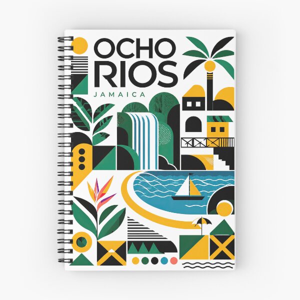 Item preview, Colorful geometric illustration featuring the Ocho Rios Jamaica designed and sold by ckybe.