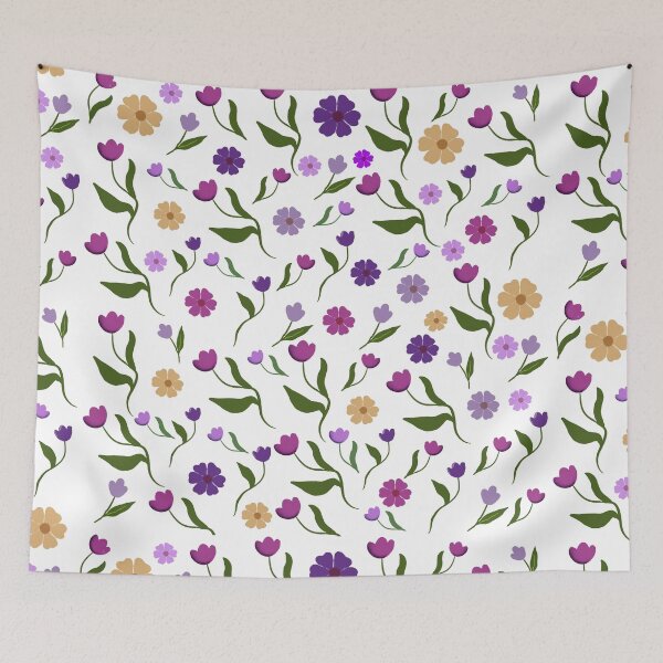 Item preview, Purple Wildflower Seamless Floral Pattern designed and sold by IO Soul Spaces.