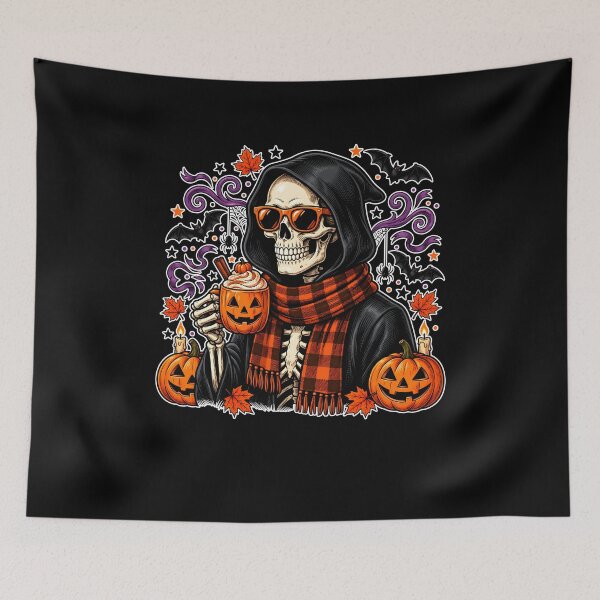 Item preview,  Halloween Skeleton Grim Reaper Holding Pumpkin designed and sold by NancyxEasSHOP.