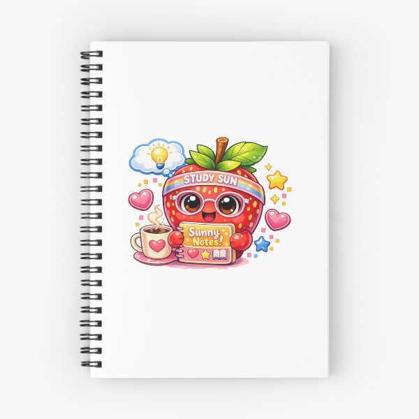 Item preview, Study Sun – Pastel Kawaii Strawberry Sunny Notes  designed and sold by Sommium .