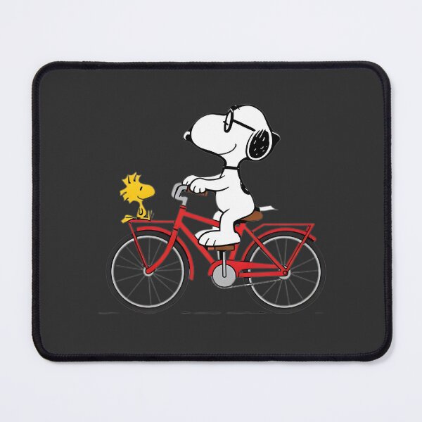 Item preview, Snoopy and Woodstock Riding a Red Bicycle Cute Cartoon Illustration designed and sold by Trendy Tee.