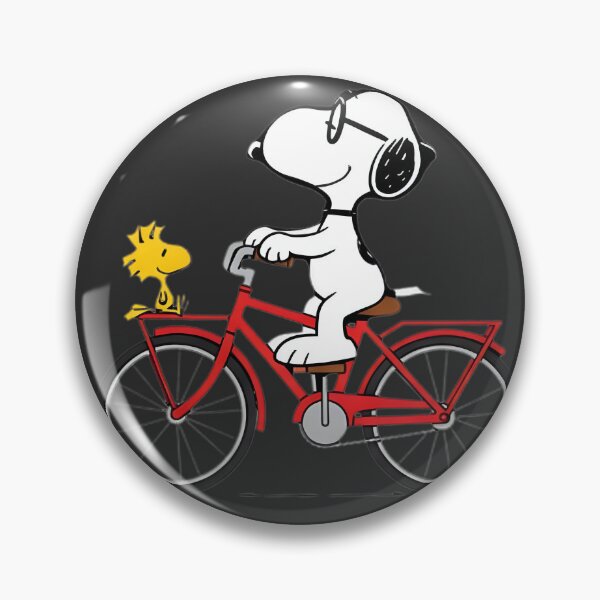 Item preview, Snoopy and Woodstock Riding a Red Bicycle Cute Cartoon Illustration designed and sold by Trendy Tee.